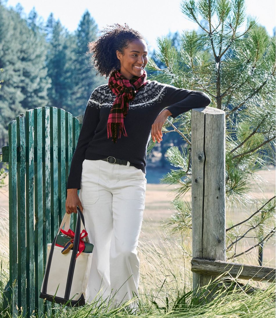 Women's Classic Cashmere Sweater, Crewneck Fair Isle | L.L.Bean Recommended