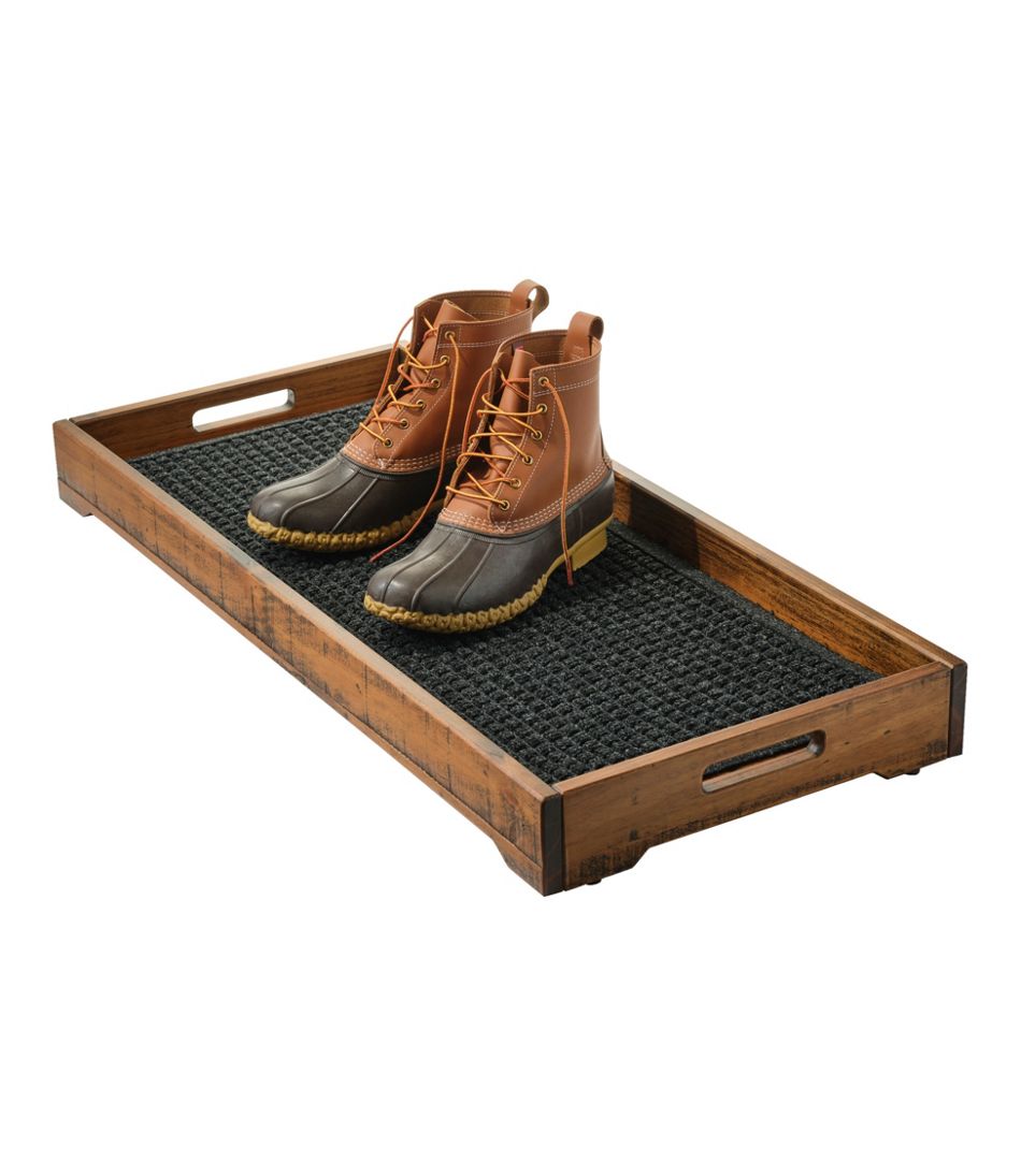 Rustic Wooden Boot Tray | L.L.Bean Popular