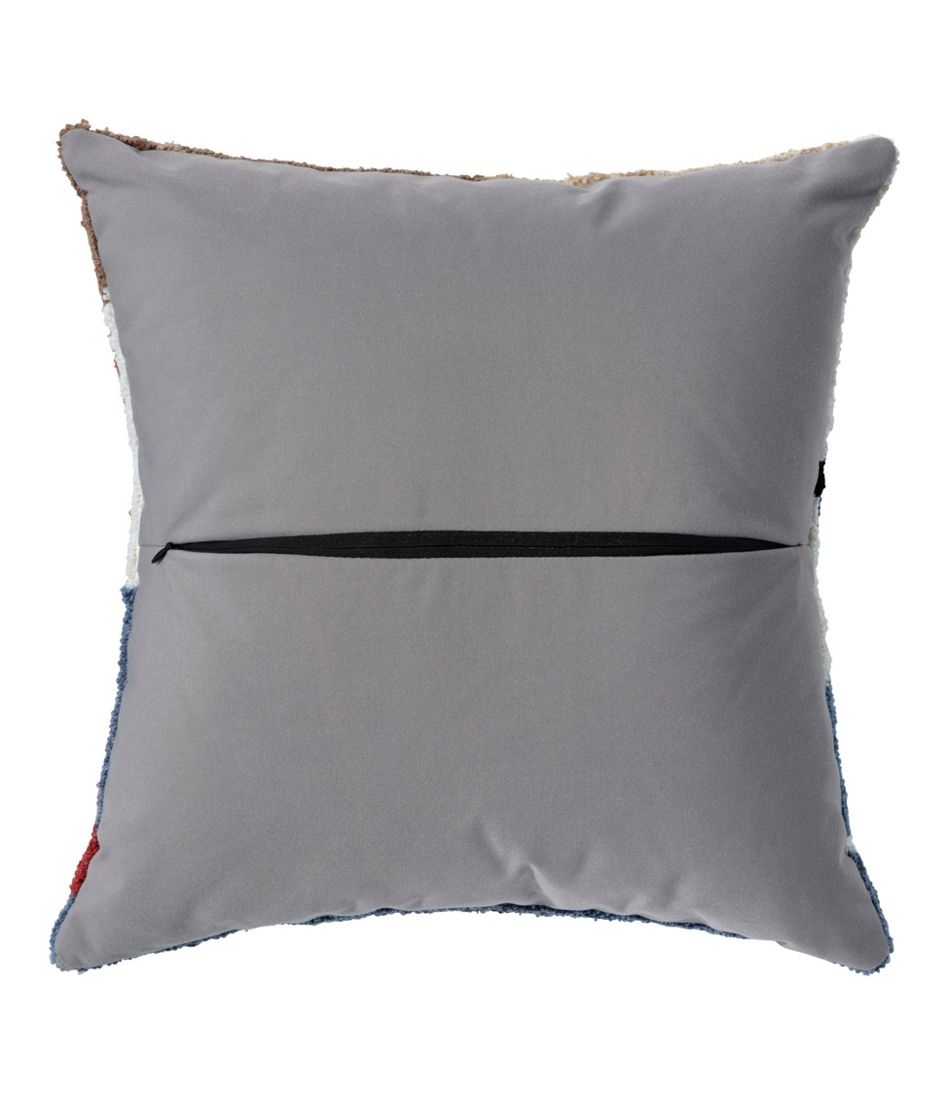 Indoor/Outdoor Hooked Pillow, Dogs Skiing | L.L.Bean Essential