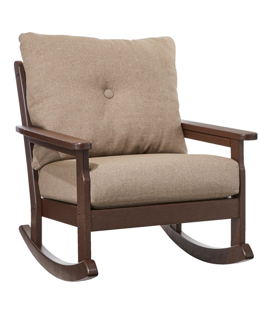All-Weather Patio Rocker with Textured Cushion, Mahogany | L.L.Bean Everyday