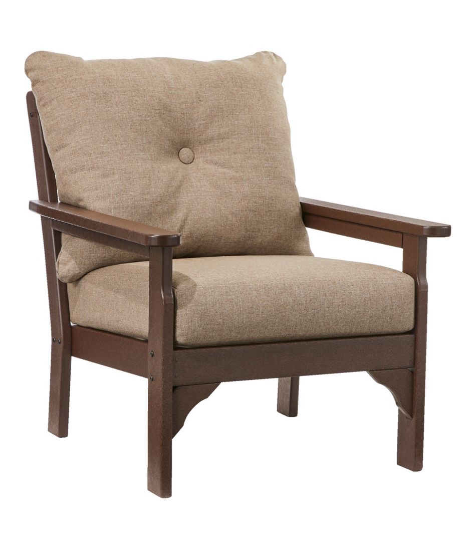 All-Weather Patio Chair with Textured Cushion, Mahogany | L.L.Bean Essential