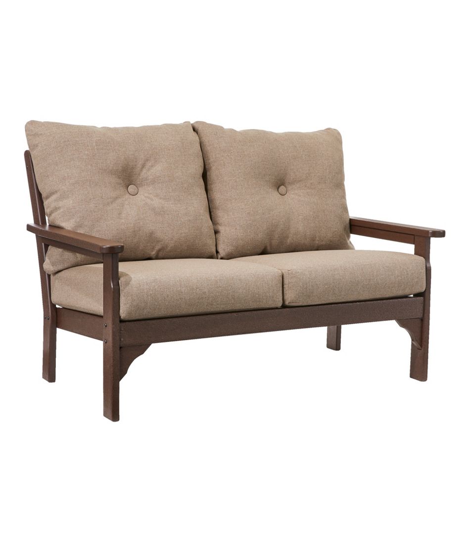 All-Weather Patio Loveseat with Textured Cushion, Mahogany | L.L.Bean Value