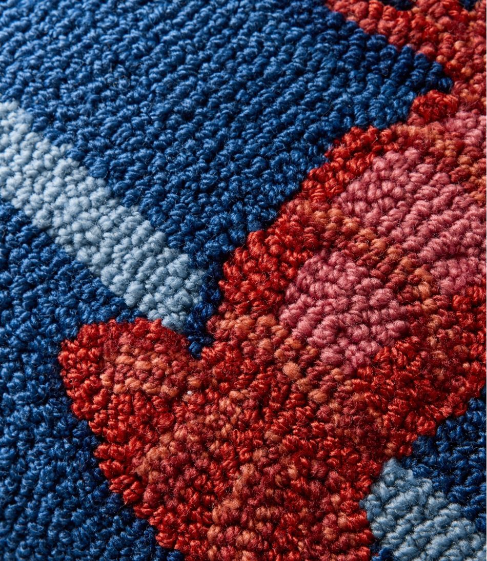 Indoor/Outdoor Hooked Pillow, 18x18 Lobster | L.L.Bean Featured