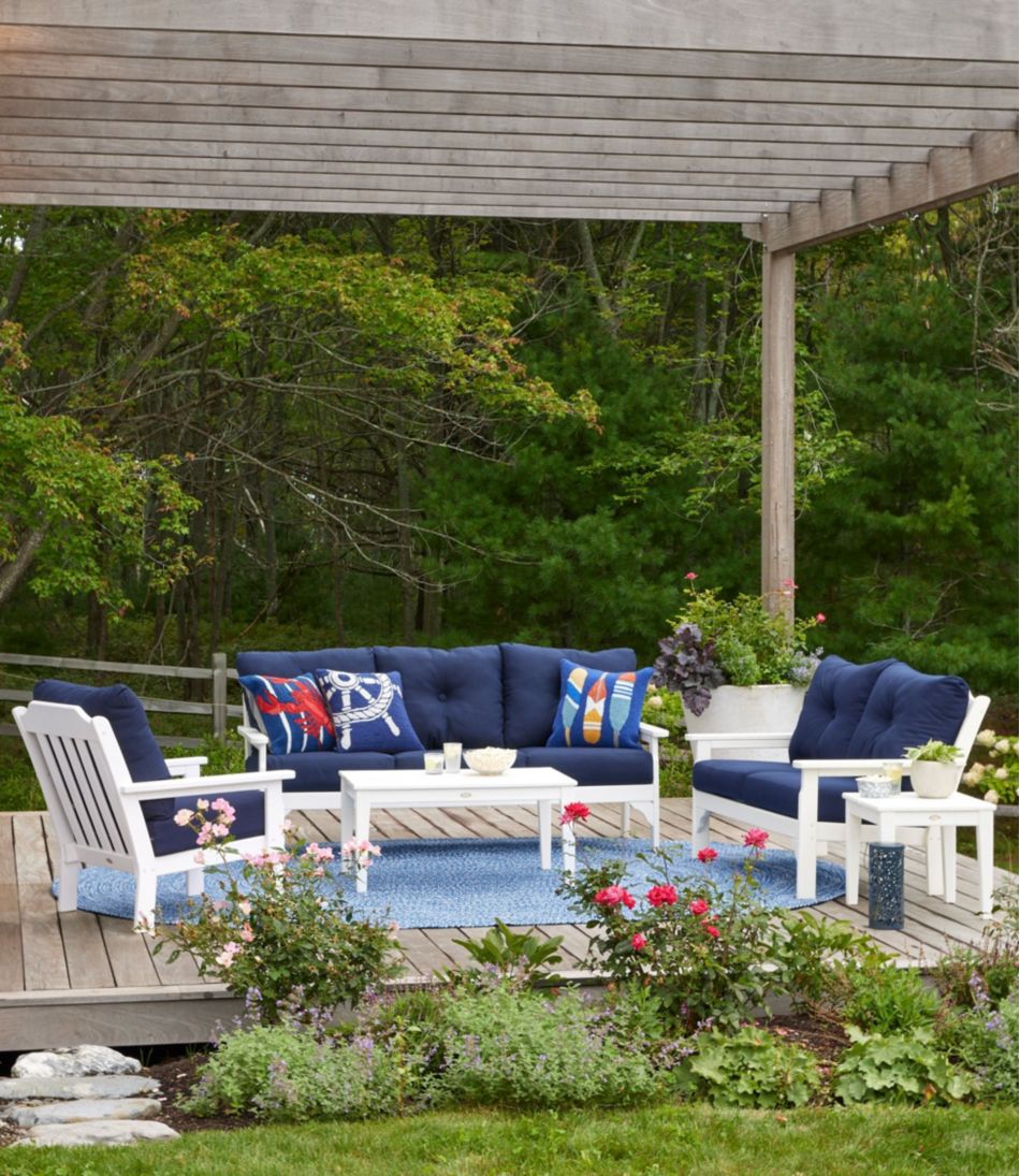 All-Weather Patio Loveseat with Textured Cushion, White | L.L.Bean Everyday