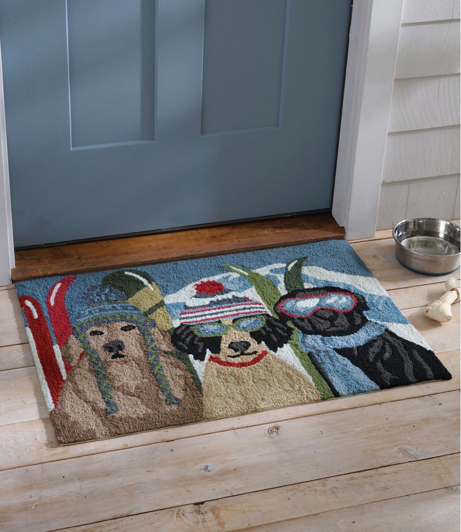 Indoor/Outdoor Vacationland Rug, Dogs Skiing | L.L.Bean Best Seller