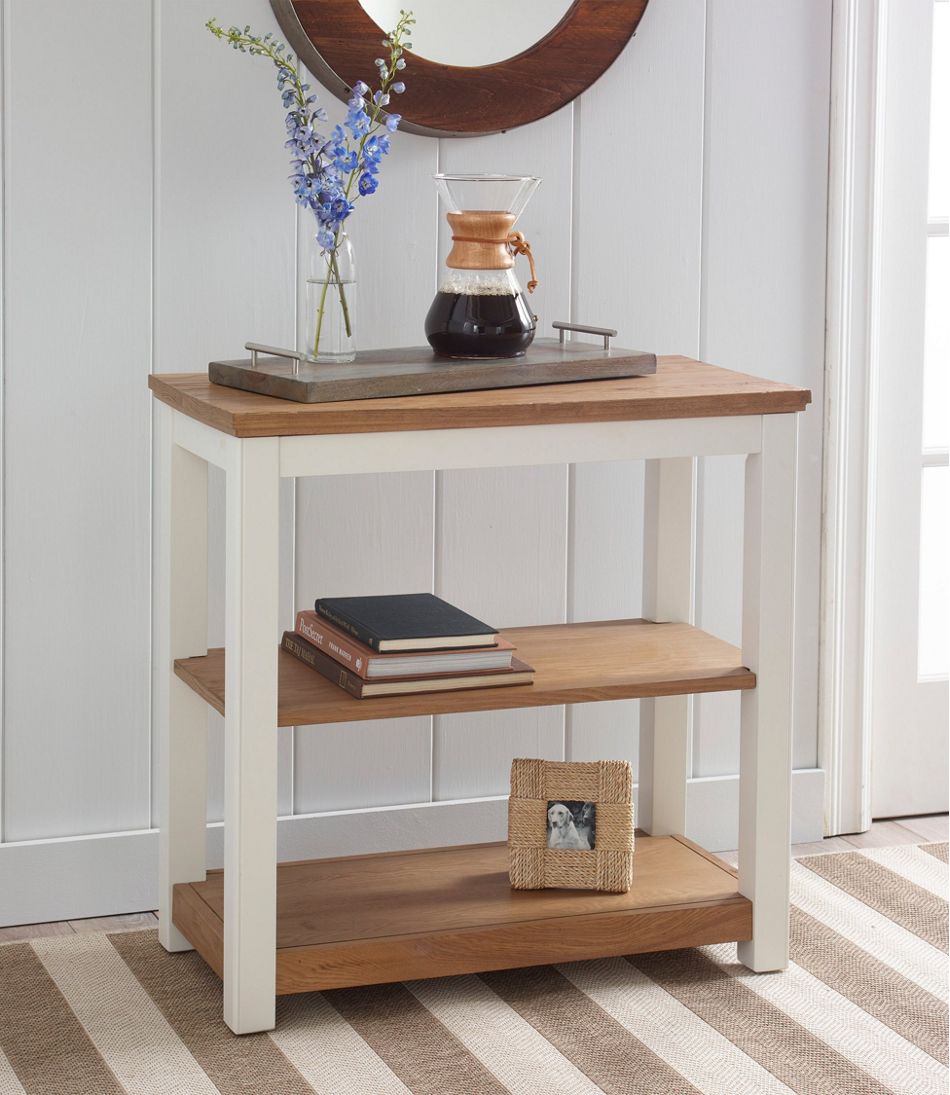 Painted Farmhouse Two-Shelf Console, Wood Top | L.L.Bean Classic
