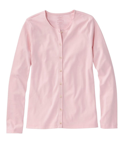 Women's Pima Cotton Tee, Long-Sleeve Crewneck Cardigan | L.L.Bean Classic