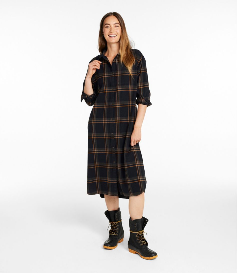 Women's Signature Camp Flannel Midi Dress | L.L.Bean Everyday