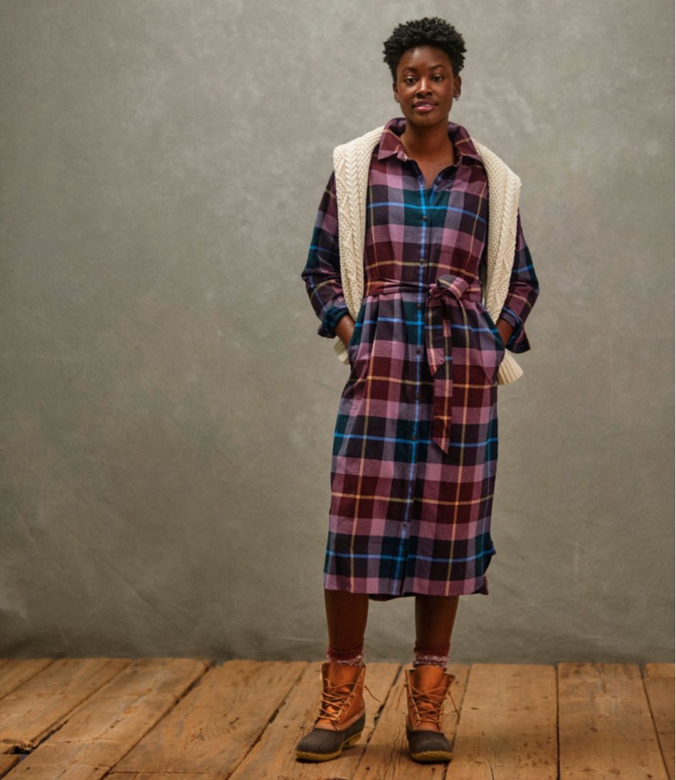 Women's Signature Camp Flannel Midi Dress | L.L.Bean Everyday
