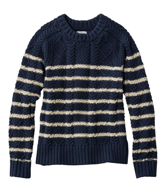 Women's Signature Cotton Fisherman Sweater, Crewneck Stripe | L.L.Bean Value