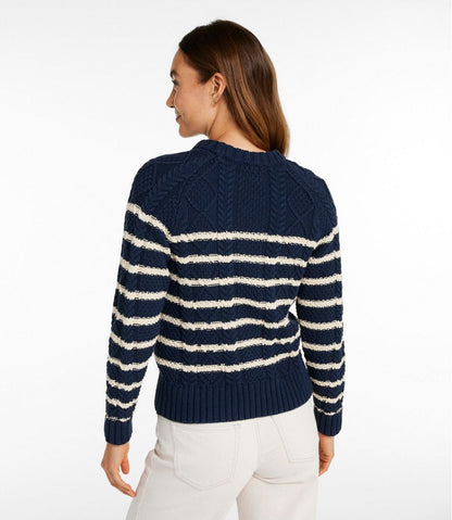 Women's Signature Cotton Fisherman Sweater, Crewneck Stripe | L.L.Bean Value
