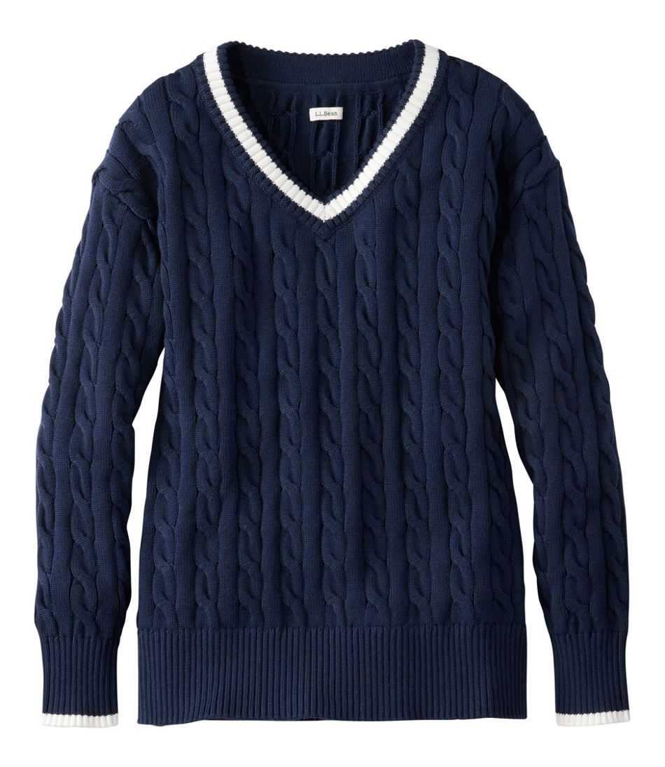Women's The Original Double L® Sweater, Cable V-Neck | L.L.Bean Best Seller