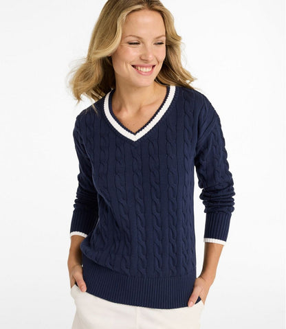 Women's The Original Double L® Sweater, Cable V-Neck | L.L.Bean Best Seller
