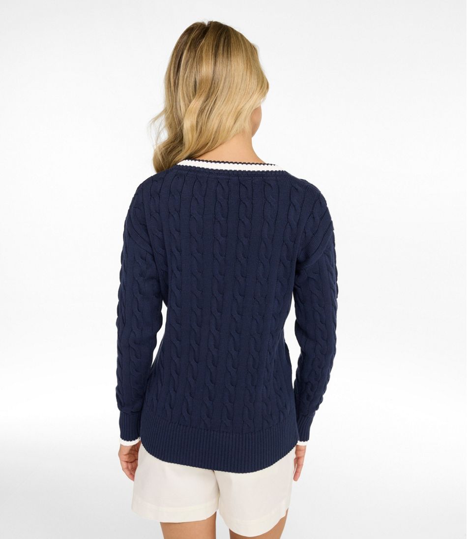 Women's The Original Double L® Sweater, Cable V-Neck | L.L.Bean Best Seller