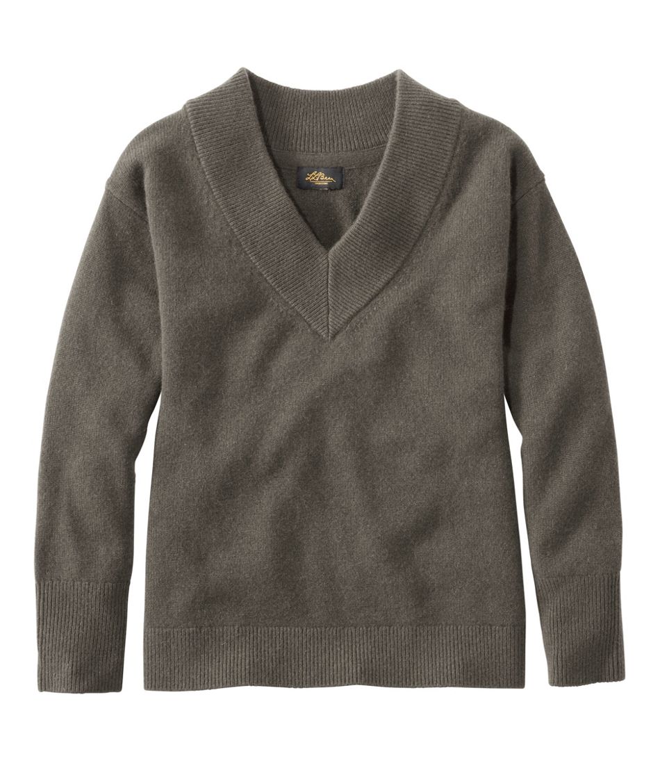Women's Signature Premium Essential Cashmere Sweater, Relaxed V-Neck | L.L.Bean Great Value
