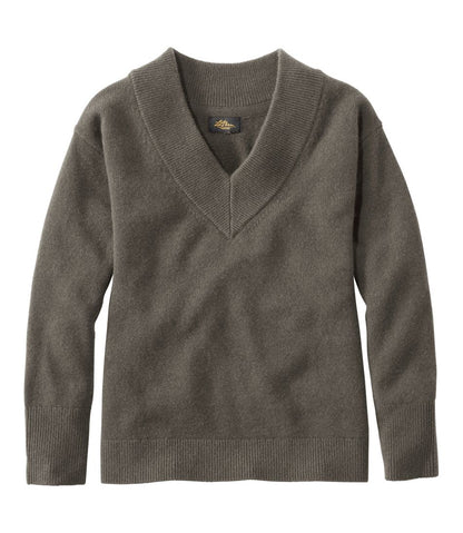 Women's Signature Premium Essential Cashmere Sweater, Relaxed V-Neck | L.L.Bean Great Value