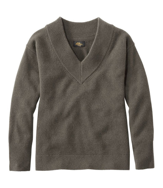 Women's Signature Premium Essential Cashmere Sweater, Relaxed V-Neck | L.L.Bean Great Value