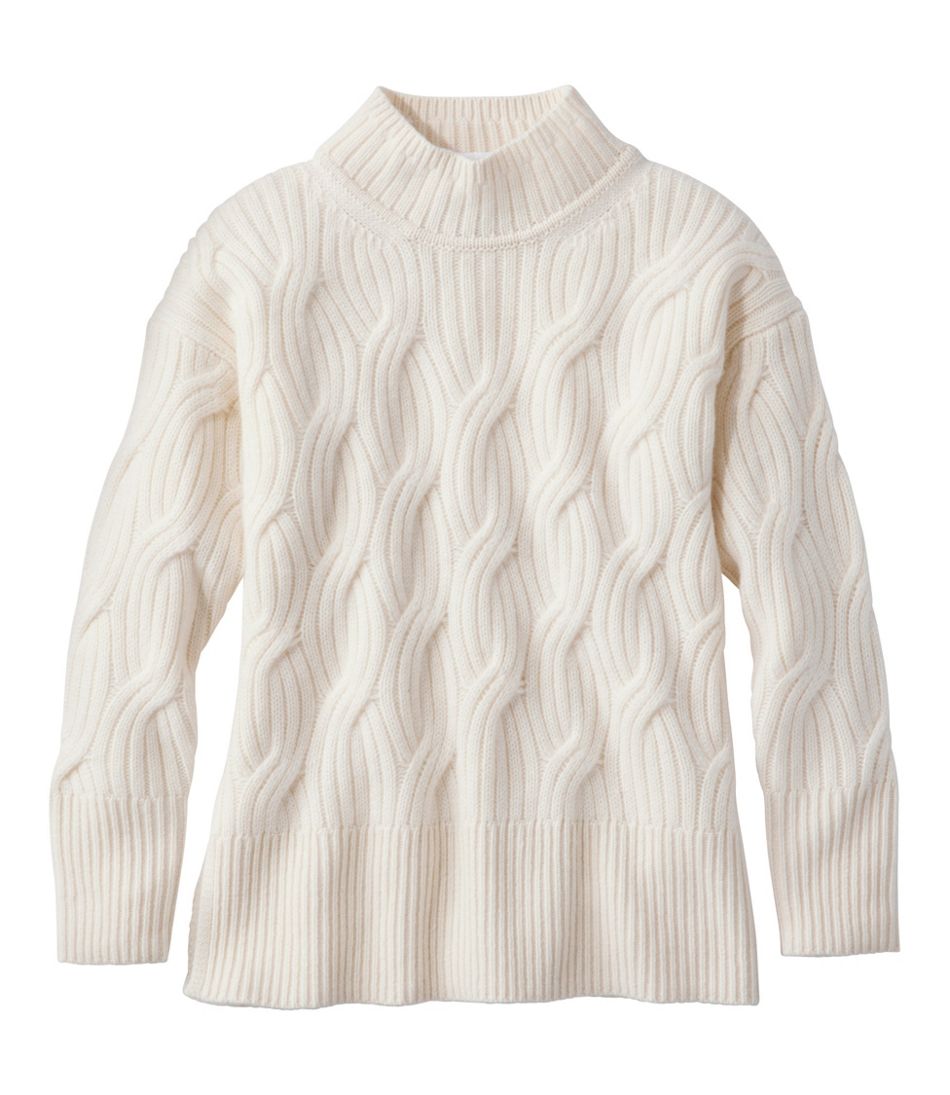 Women's Signature Premium Cashmere Cable Sweaters, Mockneck | L.L.Bean Latest