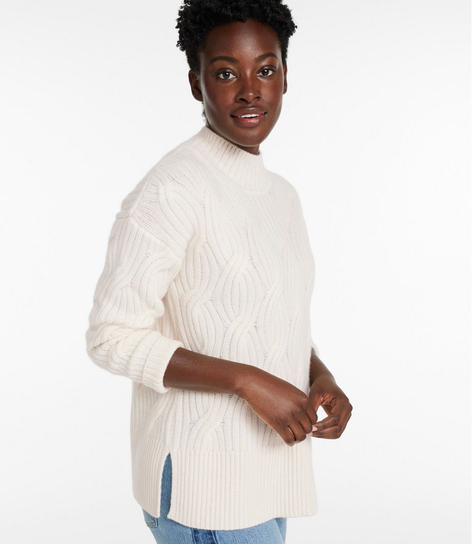 Women's Signature Premium Cashmere Cable Sweaters, Mockneck | L.L.Bean Latest