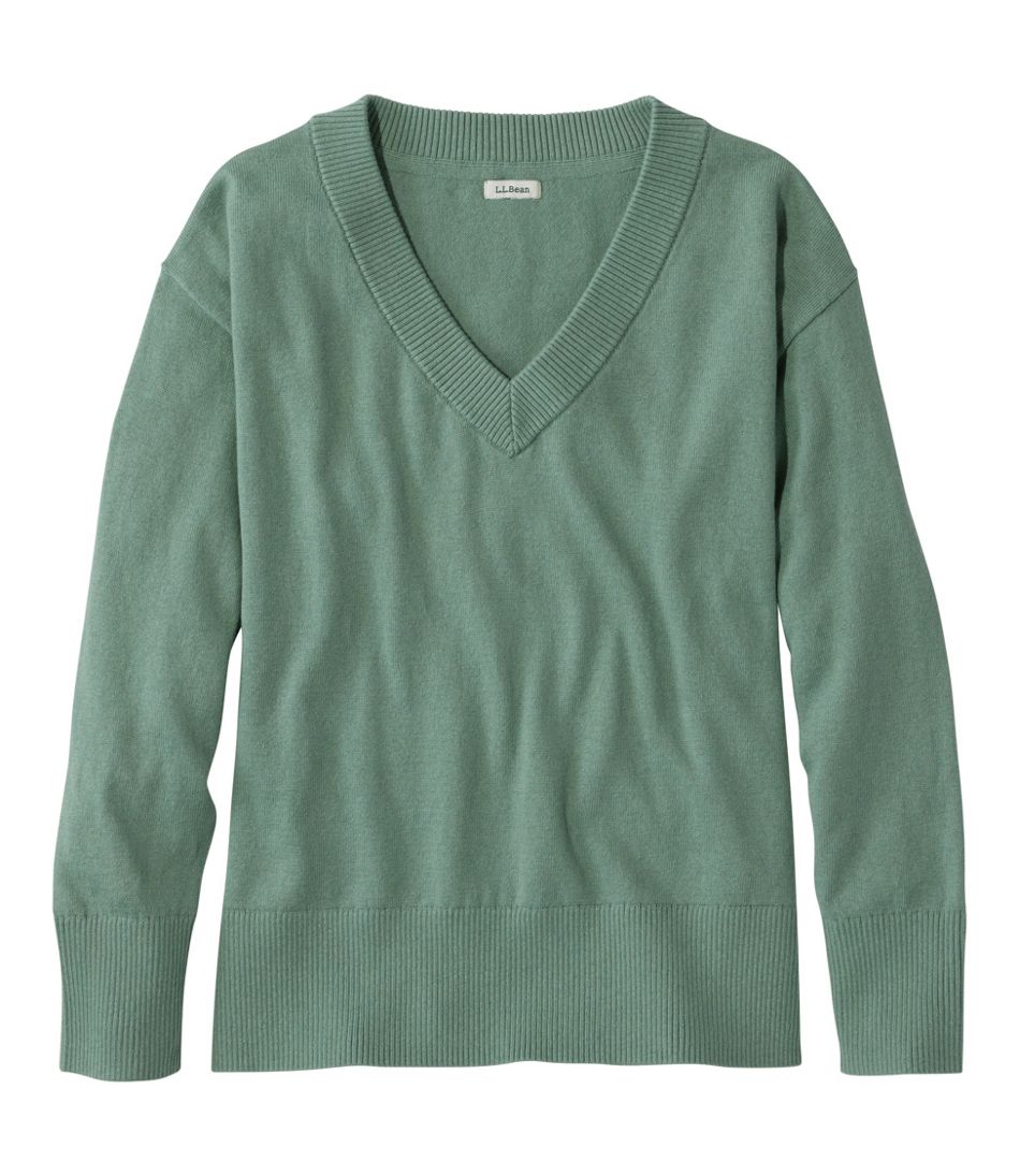 Women's Cotton/Cashmere Sweater, V-Neck | L.L.Bean Featured