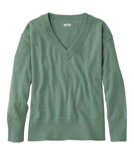 Women's Cotton/Cashmere Sweater, V-Neck | L.L.Bean Featured
