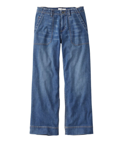 Women's Signature Utility Jeans, Mid-Rise Wide-Leg Ankle | L.L.Bean Recommended