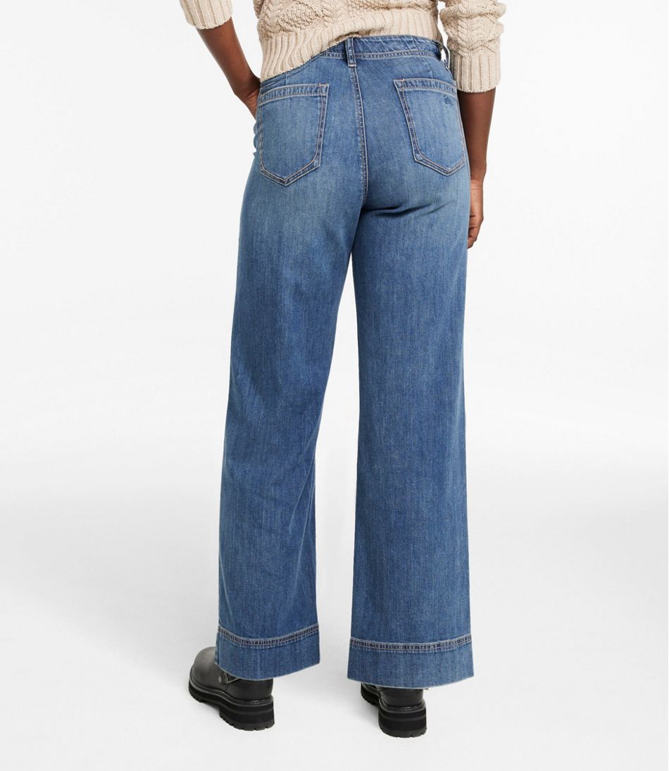 Women's Signature Utility Jeans, Mid-Rise Wide-Leg Ankle | L.L.Bean Recommended
