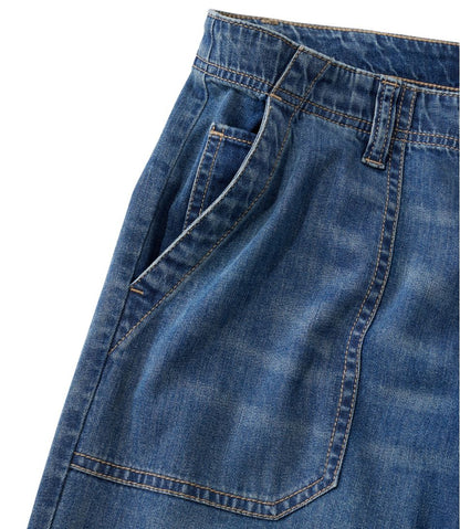 Women's Signature Utility Jeans, Mid-Rise Wide-Leg Ankle | L.L.Bean Recommended