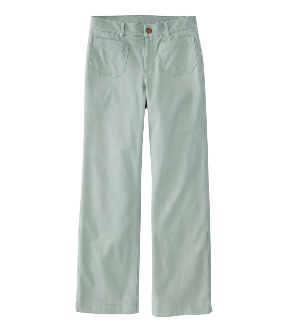 Women's Comfort Stretch Patch Pocket Pants, Mid-Rise Wide Straight-Leg Chino | L.L.Bean Essential