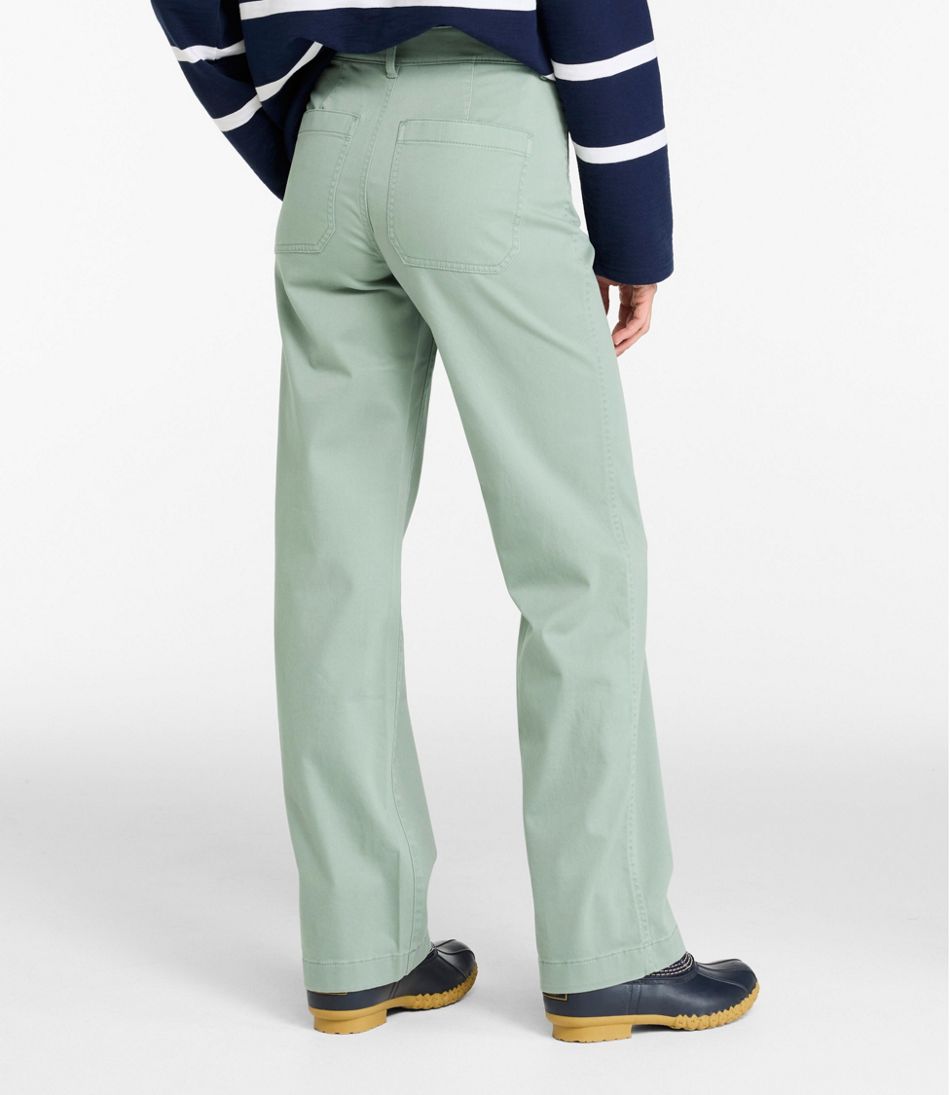 Women's Comfort Stretch Patch Pocket Pants, Mid-Rise Wide Straight-Leg Chino | L.L.Bean Essential