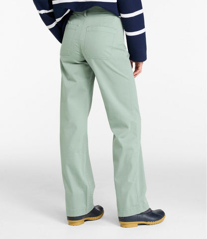 Women's Comfort Stretch Patch Pocket Pants, Mid-Rise Wide Straight-Leg Chino | L.L.Bean Essential
