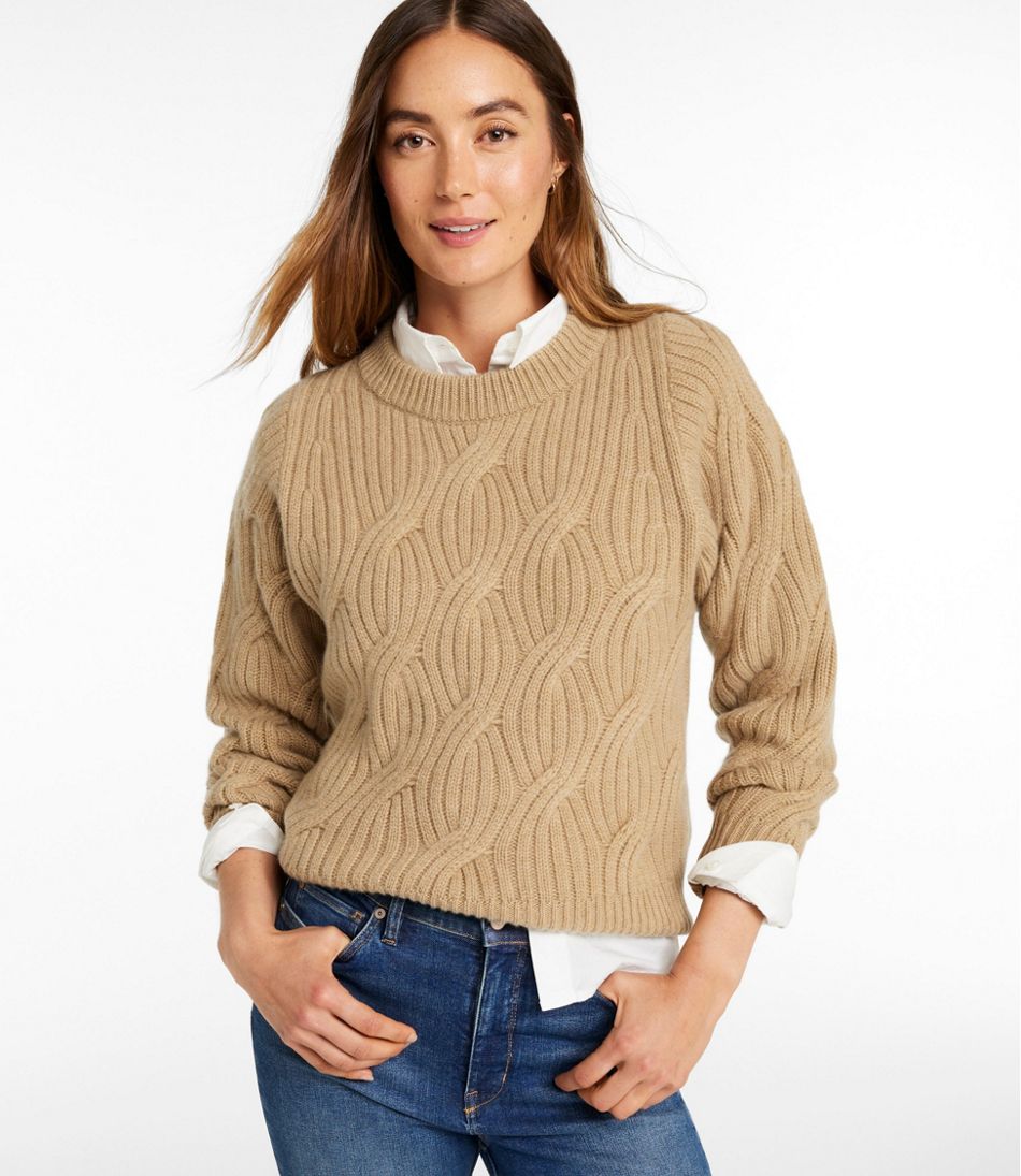 Women's Signature Premium Cashmere Cable Sweater, Crewneck | L.L.Bean Trending