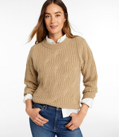 Women's Signature Premium Cashmere Cable Sweater, Crewneck | L.L.Bean Trending