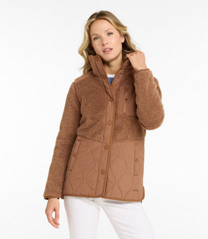Women's Bean's Mixed Media Sherpa Fleece Jacket | L.L.Bean Best Seller