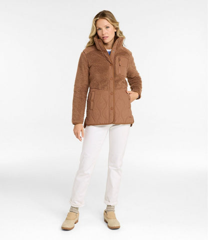 Women's Bean's Mixed Media Sherpa Fleece Jacket | L.L.Bean Best Seller