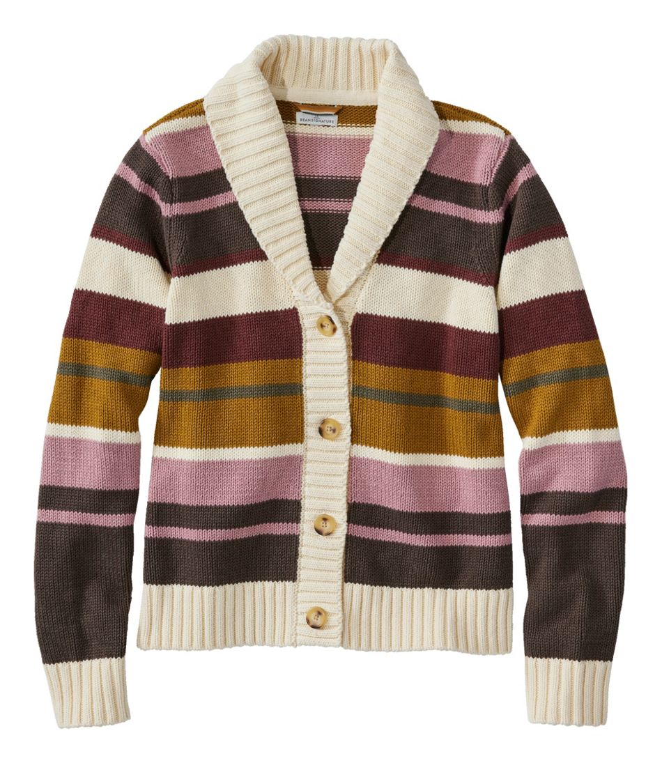 Women's Signature Original Cotton Sweater, Shawl Cardigan Stripe | L.L.Bean Featured
