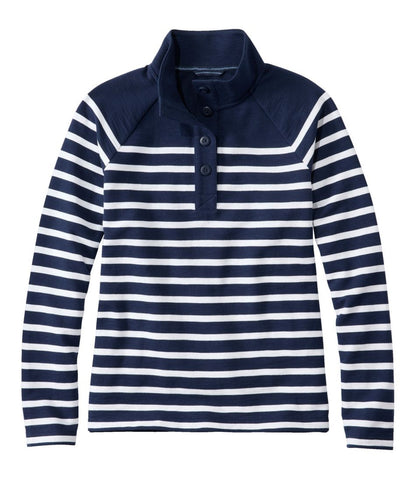 Women's Peaks Island Button Mockneck, Stripe | L.L.Bean Best Seller