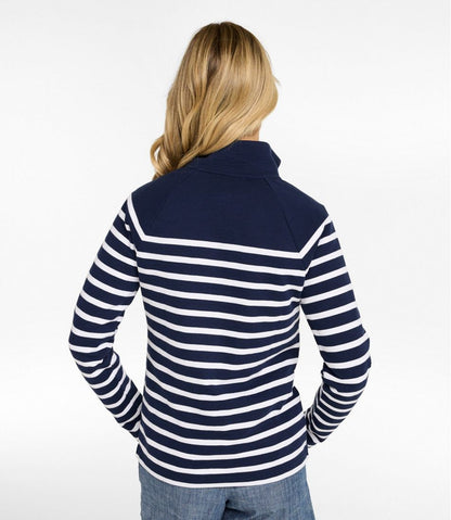 Women's Peaks Island Button Mockneck, Stripe | L.L.Bean Best Seller