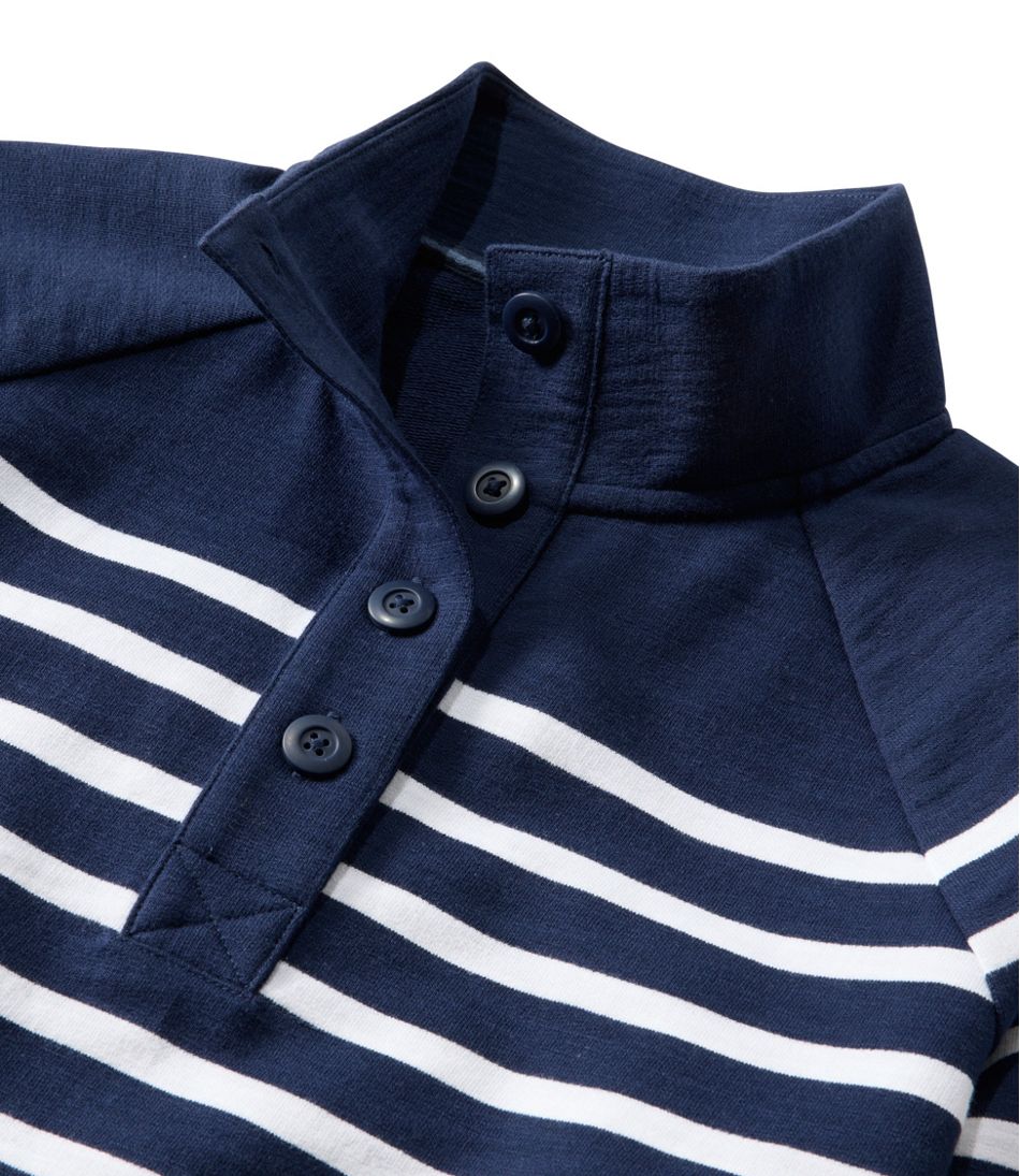 Women's Peaks Island Button Mockneck, Stripe | L.L.Bean Best Seller
