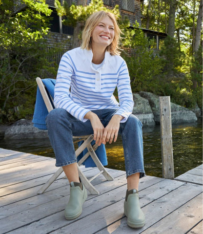 Women's Peaks Island Button Mockneck, Stripe | L.L.Bean Best Seller