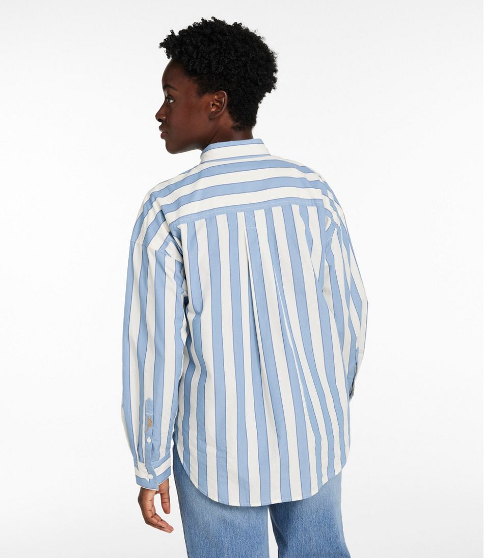 Women's Signature Premium Essential Poplin Shirt, Long-Sleeve Novelty Stripe | L.L.Bean Featured