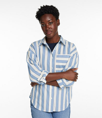 Women's Signature Premium Essential Poplin Shirt, Long-Sleeve Novelty Stripe | L.L.Bean Featured