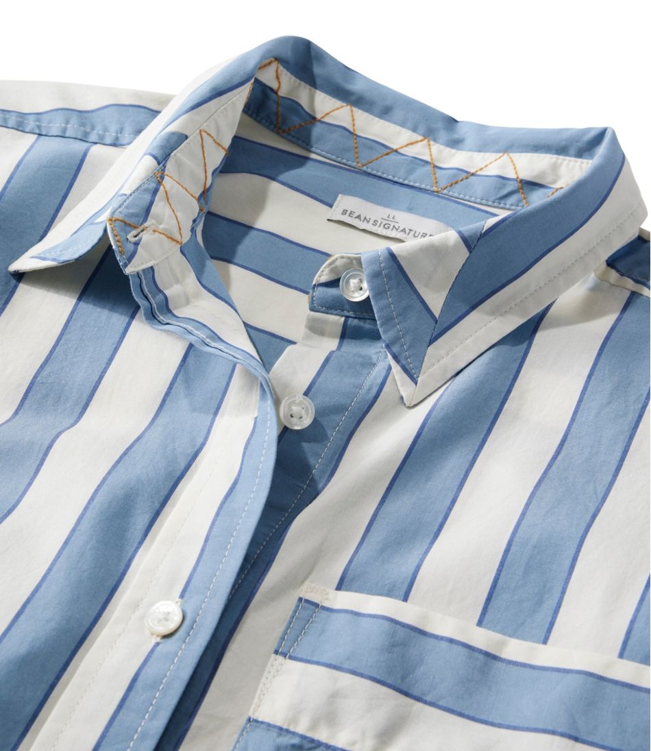 Women's Signature Premium Essential Poplin Shirt, Long-Sleeve Novelty Stripe | L.L.Bean Featured