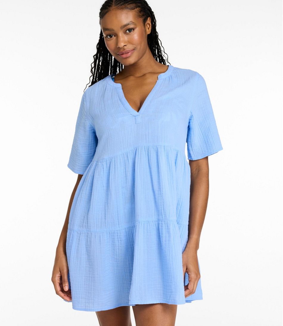 Women's Cloud Gauze Cover-Up Tiered Dress, Print | L.L.Bean Trending