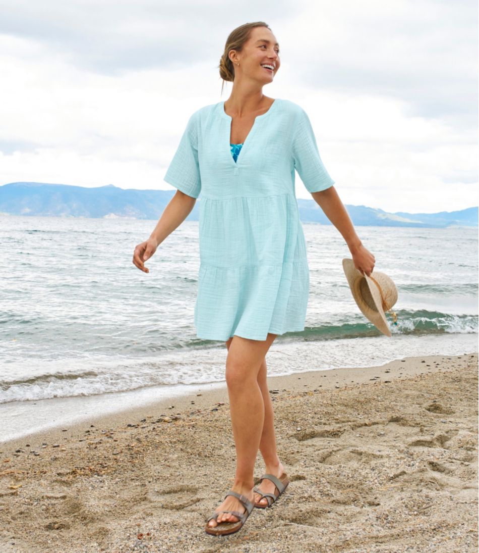 Women's Cloud Gauze Cover-Up Tiered Dress, Print | L.L.Bean Trending