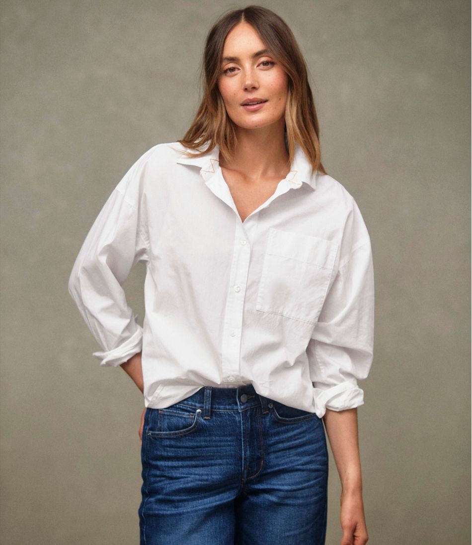 Women's Signature Premium Essential Poplin Shirt, Long-Sleeve | L.L.Bean Essential