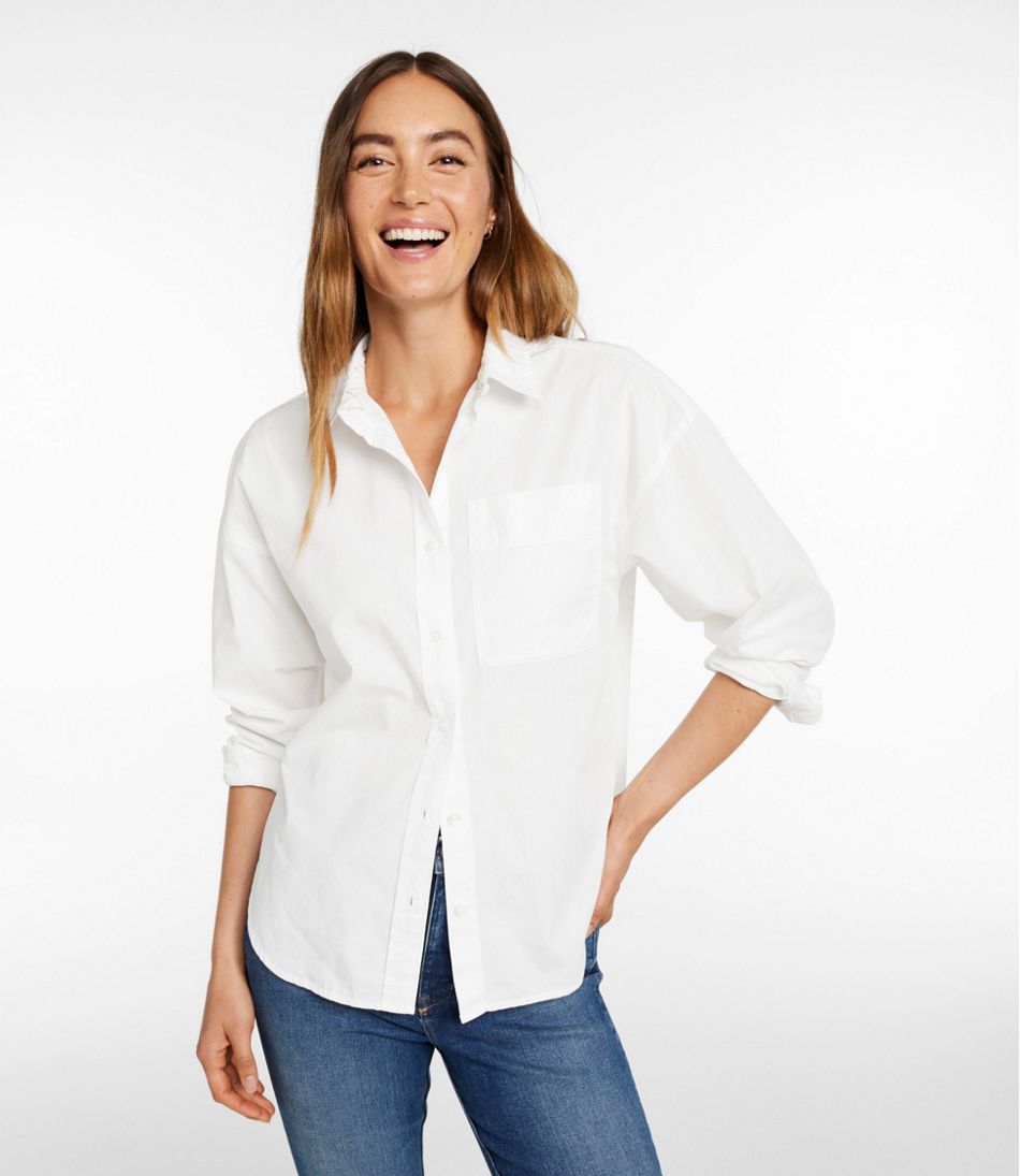 Women's Signature Premium Essential Poplin Shirt, Long-Sleeve | L.L.Bean Essential
