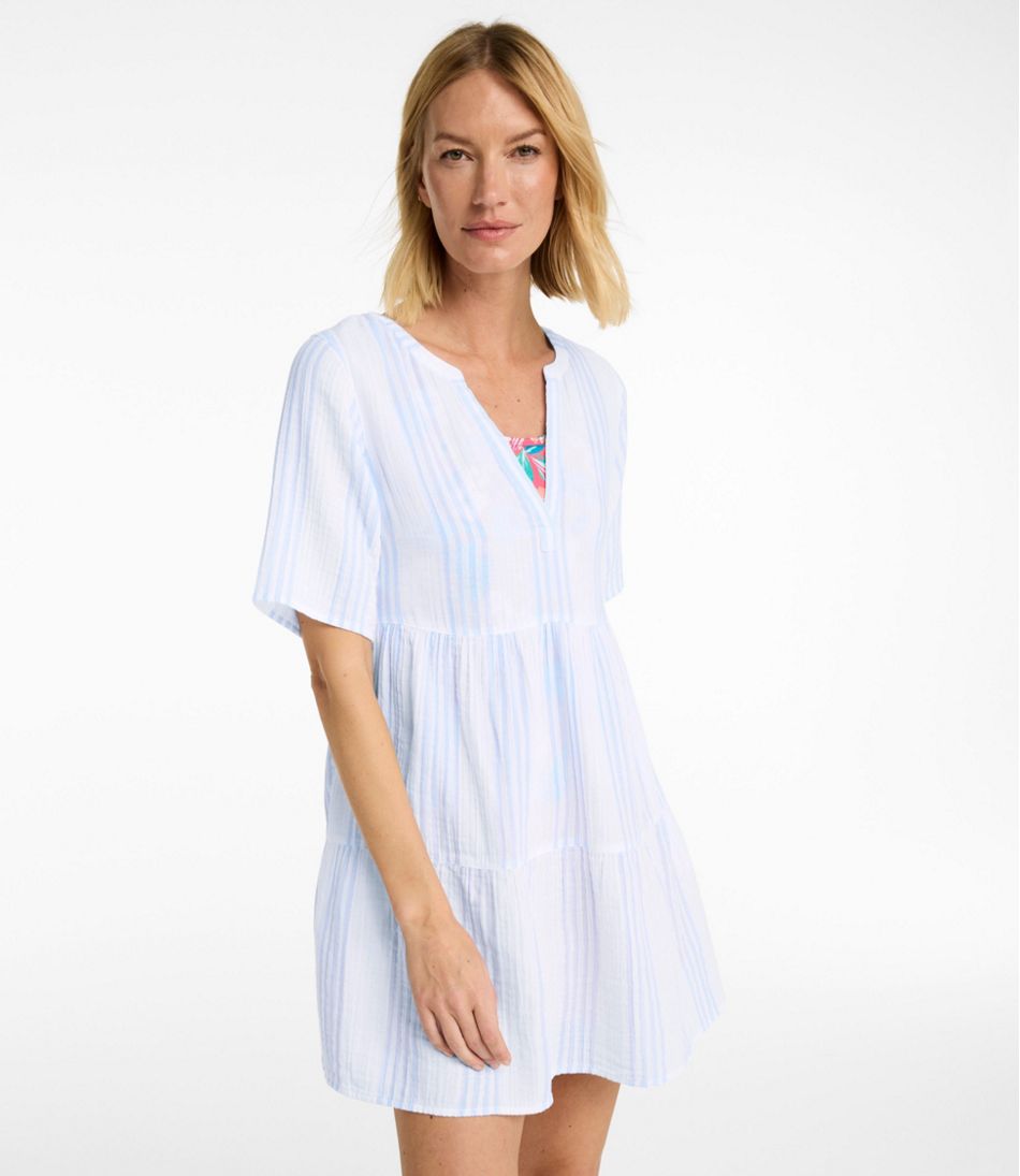 Women's Cloud Gauze Cover-Up, Tiered Dress Print | L.L.Bean Popular