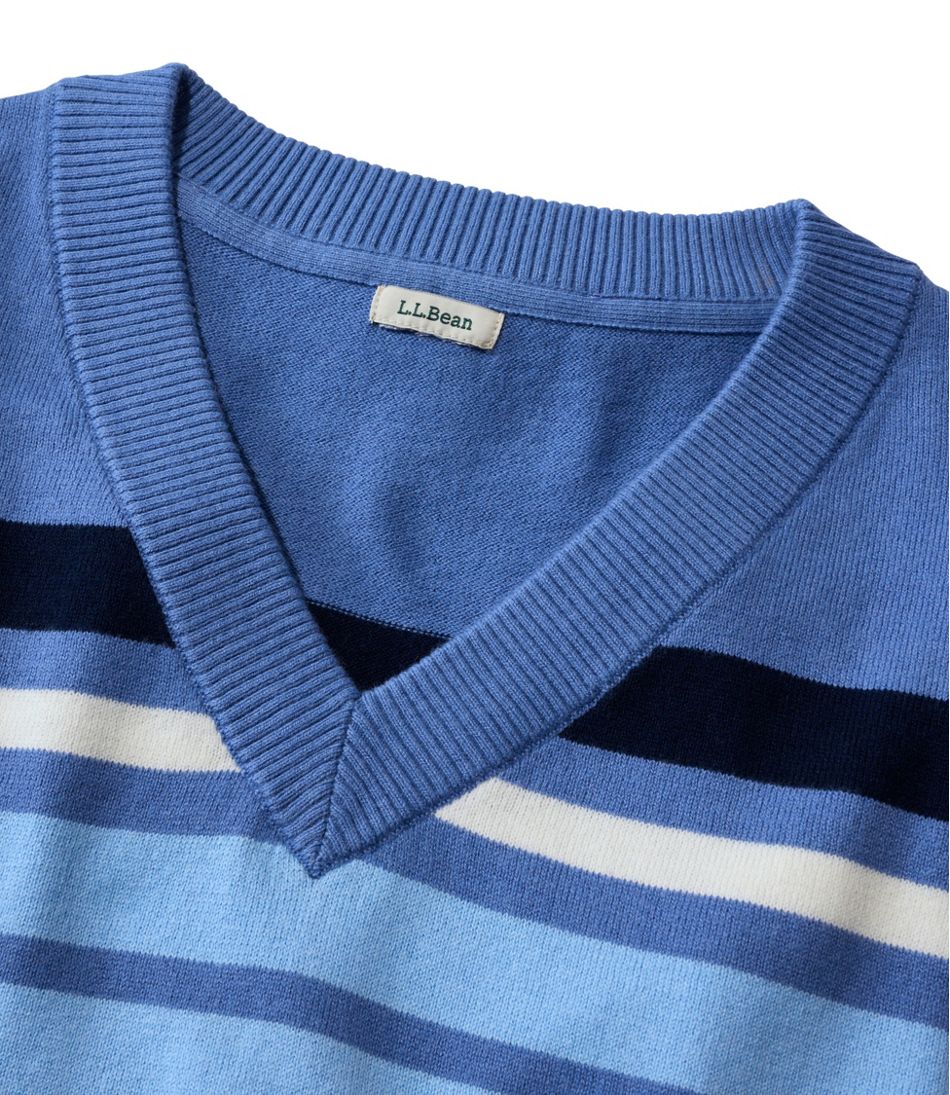 Women's Cotton/Cashmere Sweater, V-Neck Stripe | L.L.Bean Featured