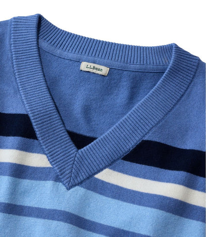 Women's Cotton/Cashmere Sweater, V-Neck Stripe | L.L.Bean Featured